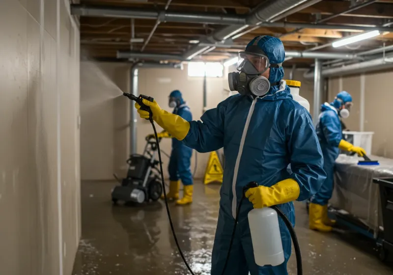 Basement Sanitization and Antimicrobial Treatment process in Highland, IN