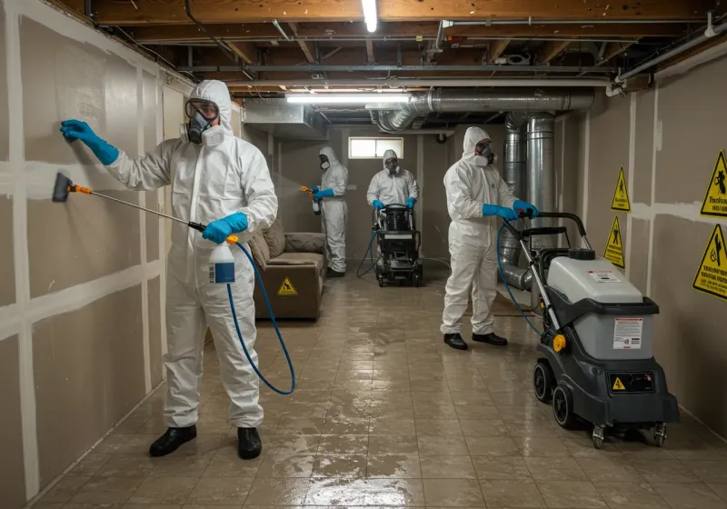 Basement Moisture Removal and Structural Drying process in Highland, IN